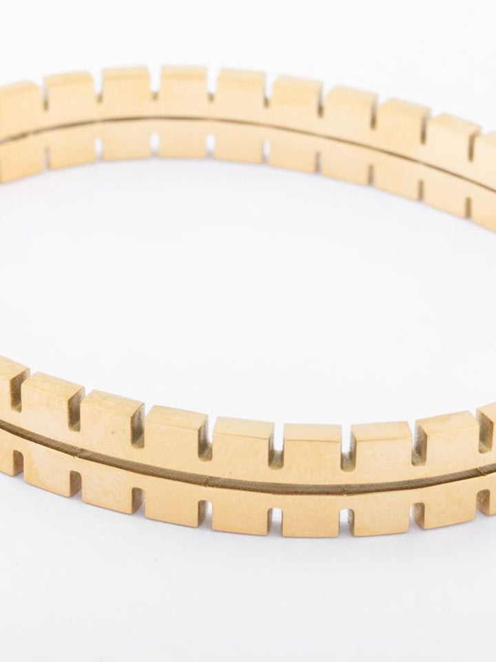 VOGUE PANASH Wanita Brass Gold-plated Bangle-Style Bracelet