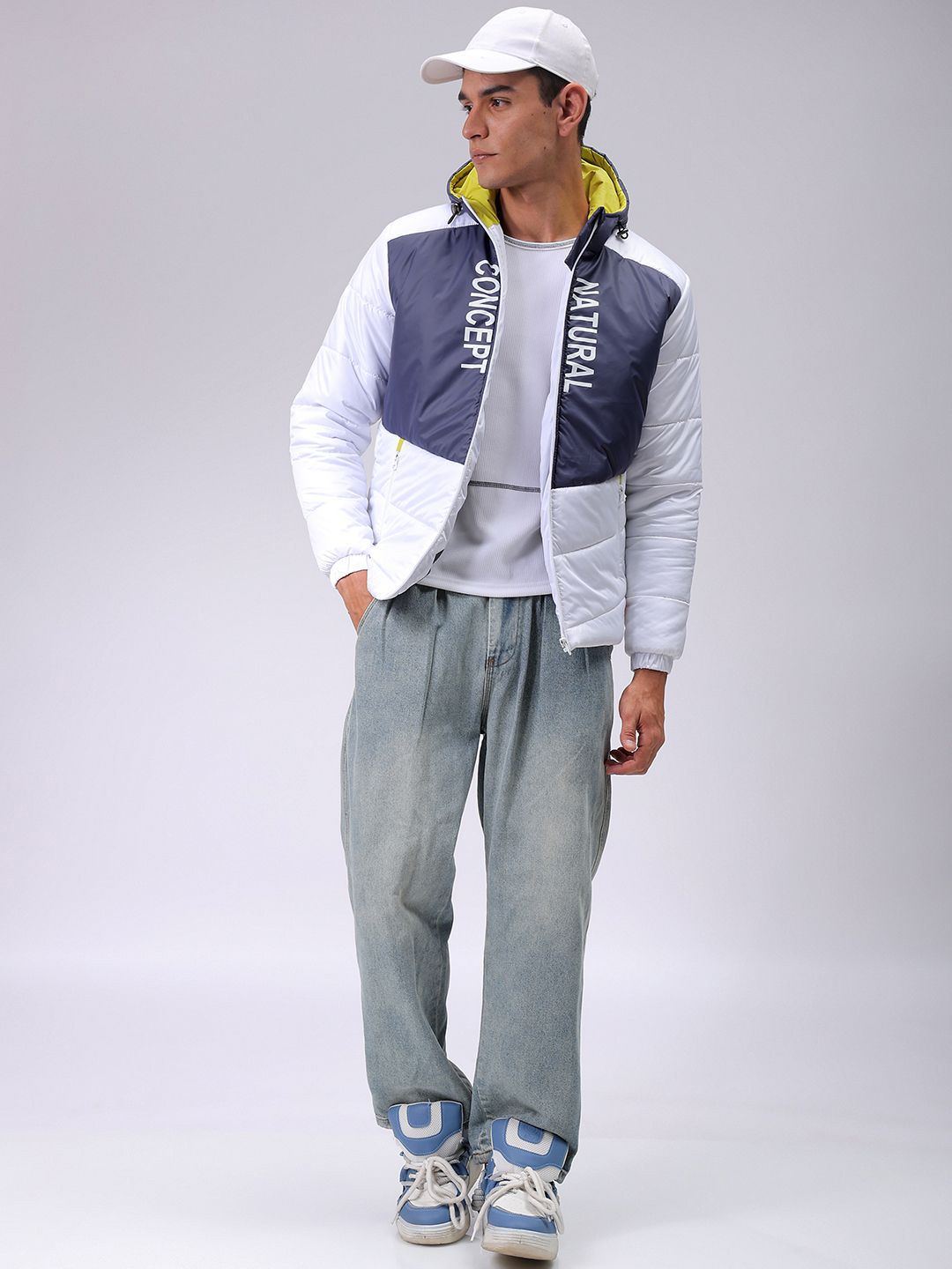 The Indian Garage Co Men Hooded Colourblocked Puffer Jacket