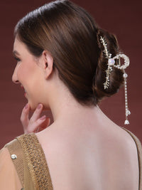 PANASH Women Pearls Embellished Claw Clip