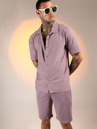 Campus Sutra Self Design Shirt with Shorts