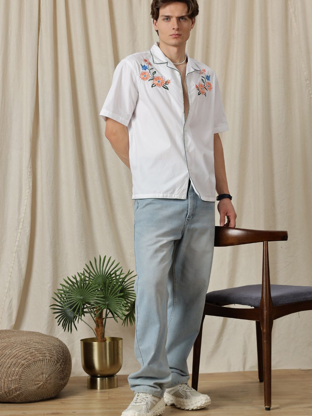 Eszett Flower Bouquet Floral Cotton Short Sleeves Shirt