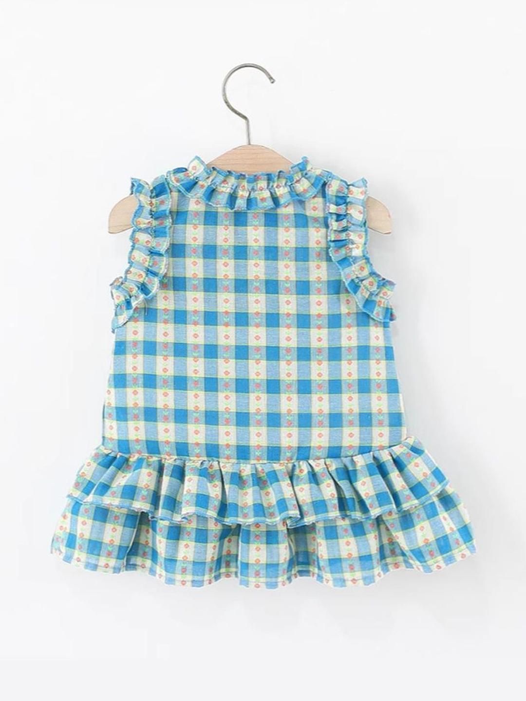 YK Checked Drop-Waist Dress