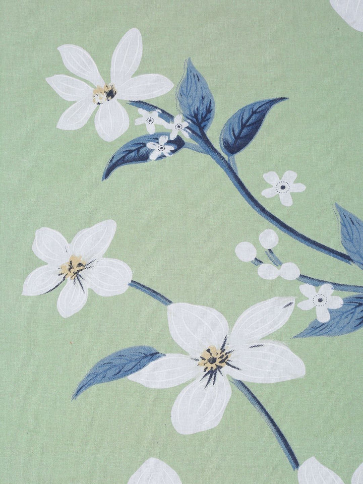 Myntra Elegant Homes Sea Green & White Floral 400 TC Cadar Tempat Tidur Single dengan 1 Sarung Bantal