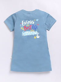 Happy Faces Girls F.R.I.E.N.D.S Printed Pure Cotton Longline T-shirt