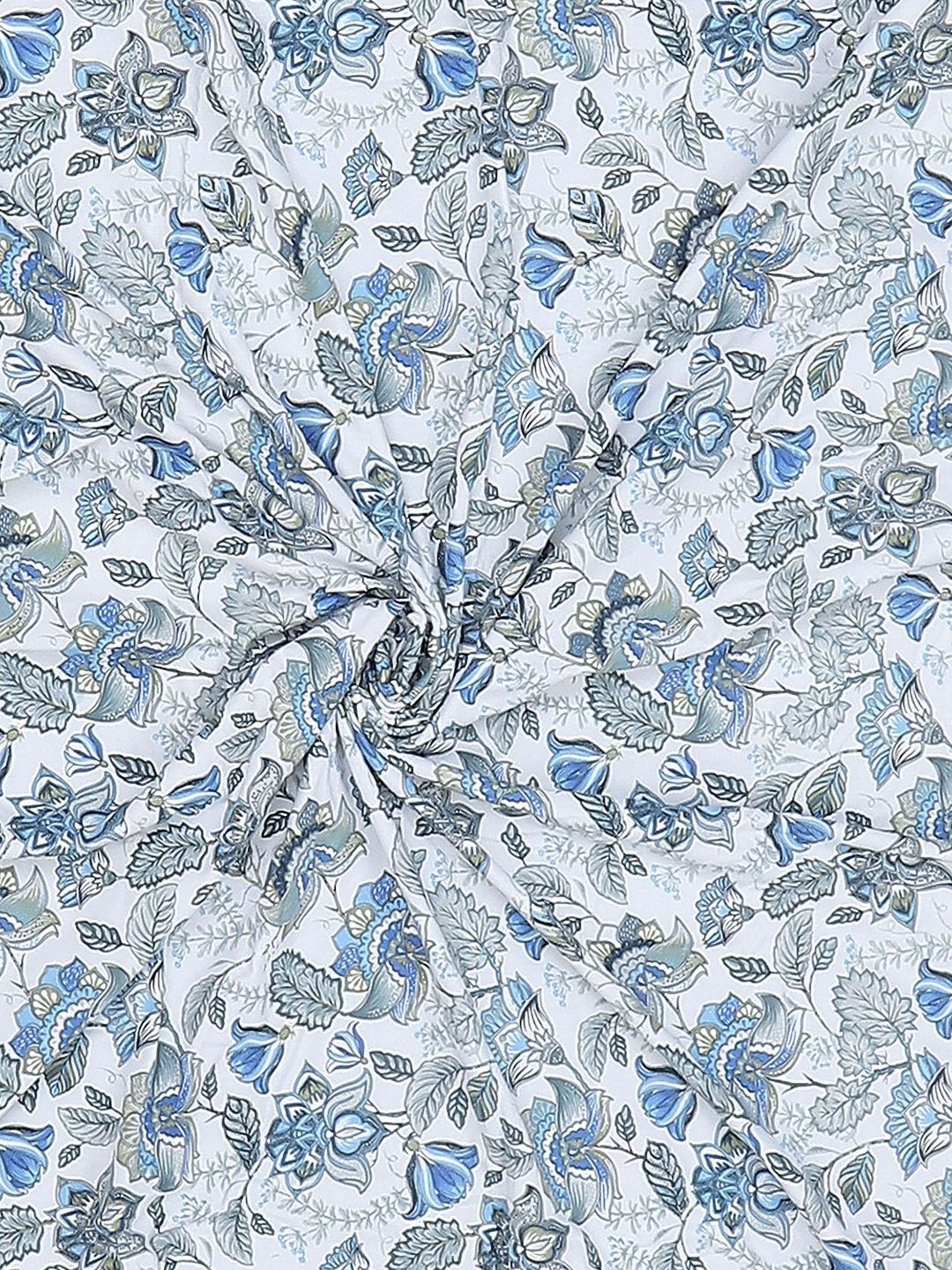 Monte Carlo Blue & White Floral Mild Winter 150 GSM Single Bed Dohar