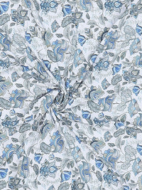 Monte Carlo Blue & White Floral Mild Winter 150 GSM Single Bed Dohar