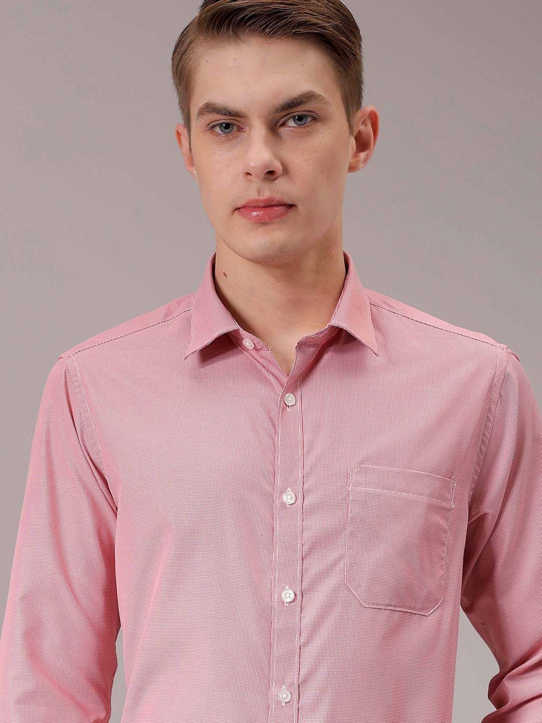 The Indian Garage Co. X Luxe Men Spread Collar Micro Checked Slim Fit Formal Shirt