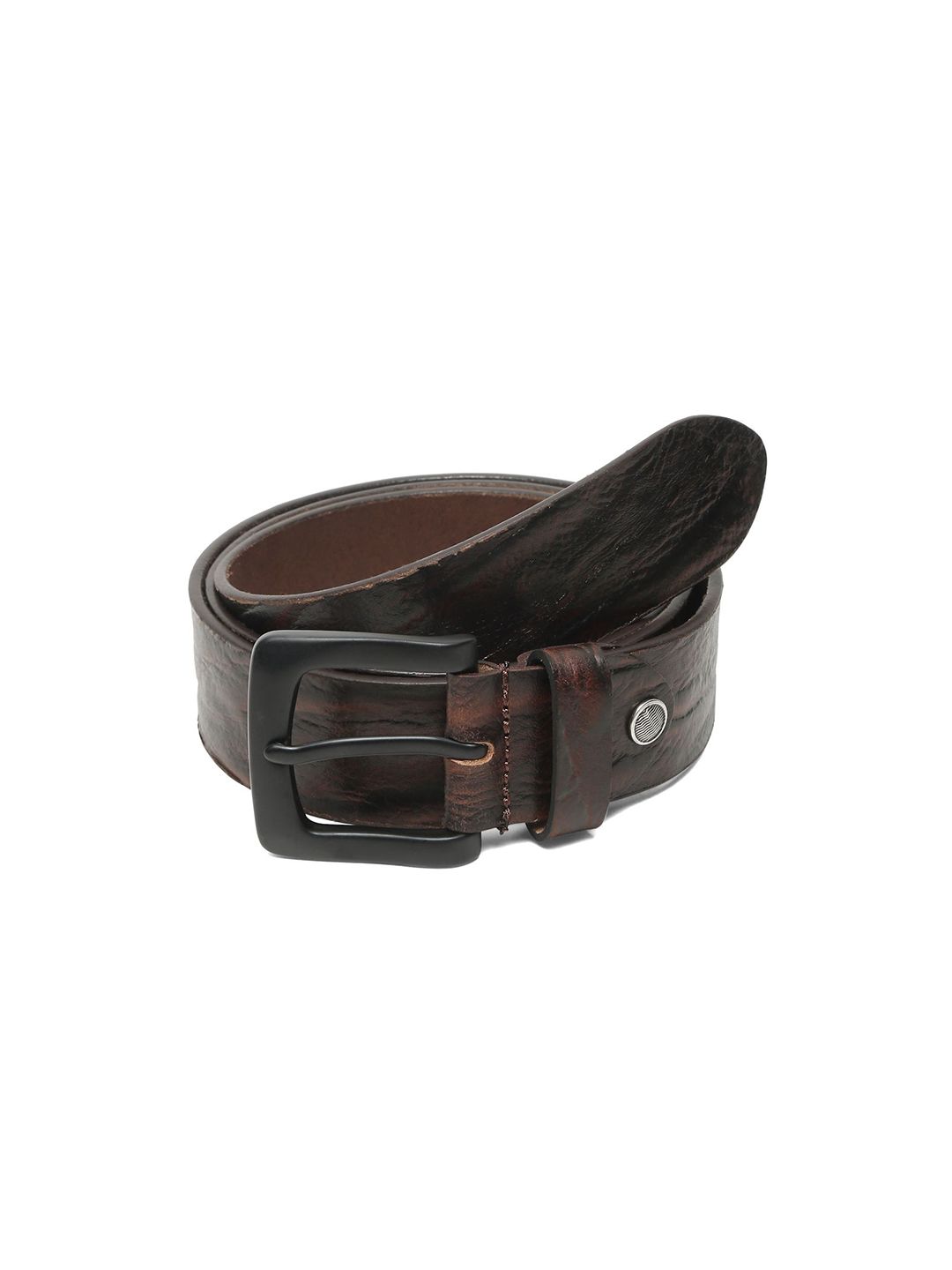 Teakwood Leathers Men Textured Leather Belt