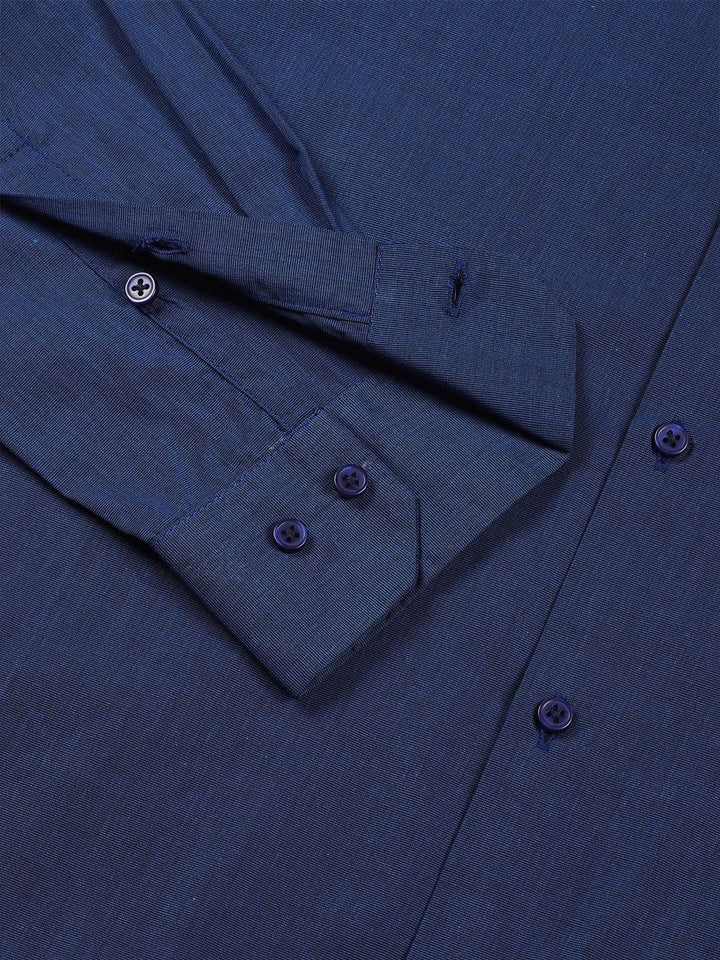 Thomas Scott Men Classic Slim Fit Solid Spread Collar Pure Cotton Formal Shirt