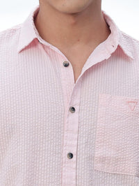 Thomas Scott Men Classic Slim Fit Seersucker Casual Shirt