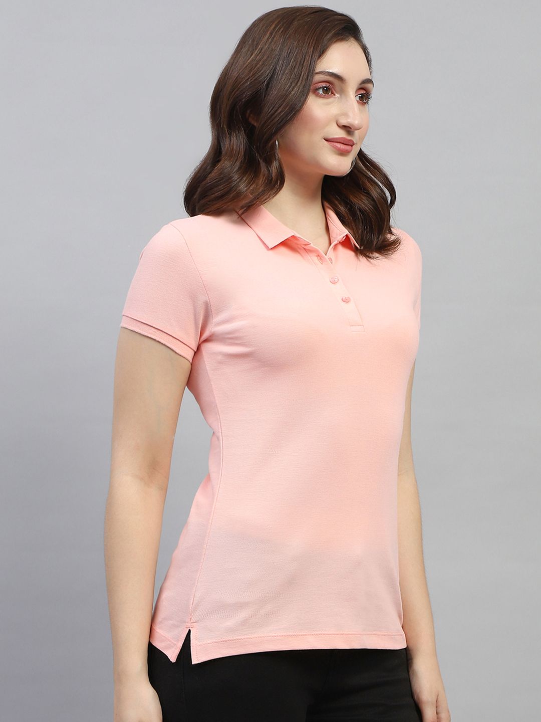 Monte Carlo Women Polo Collar Pure Cotton T-shirt