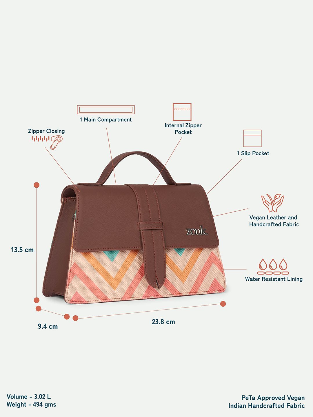 ZOUK Kriti Sanon - WavBeach Iconic Evening Structured Satchel