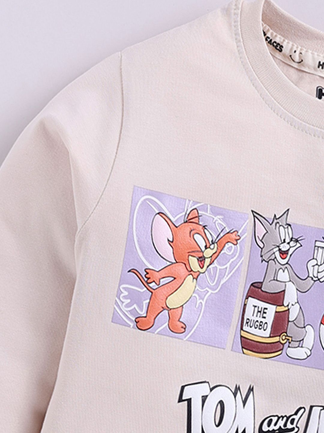 Happy Faces Boys Tom & Jerry Printed Pure Cotton T-shirt
