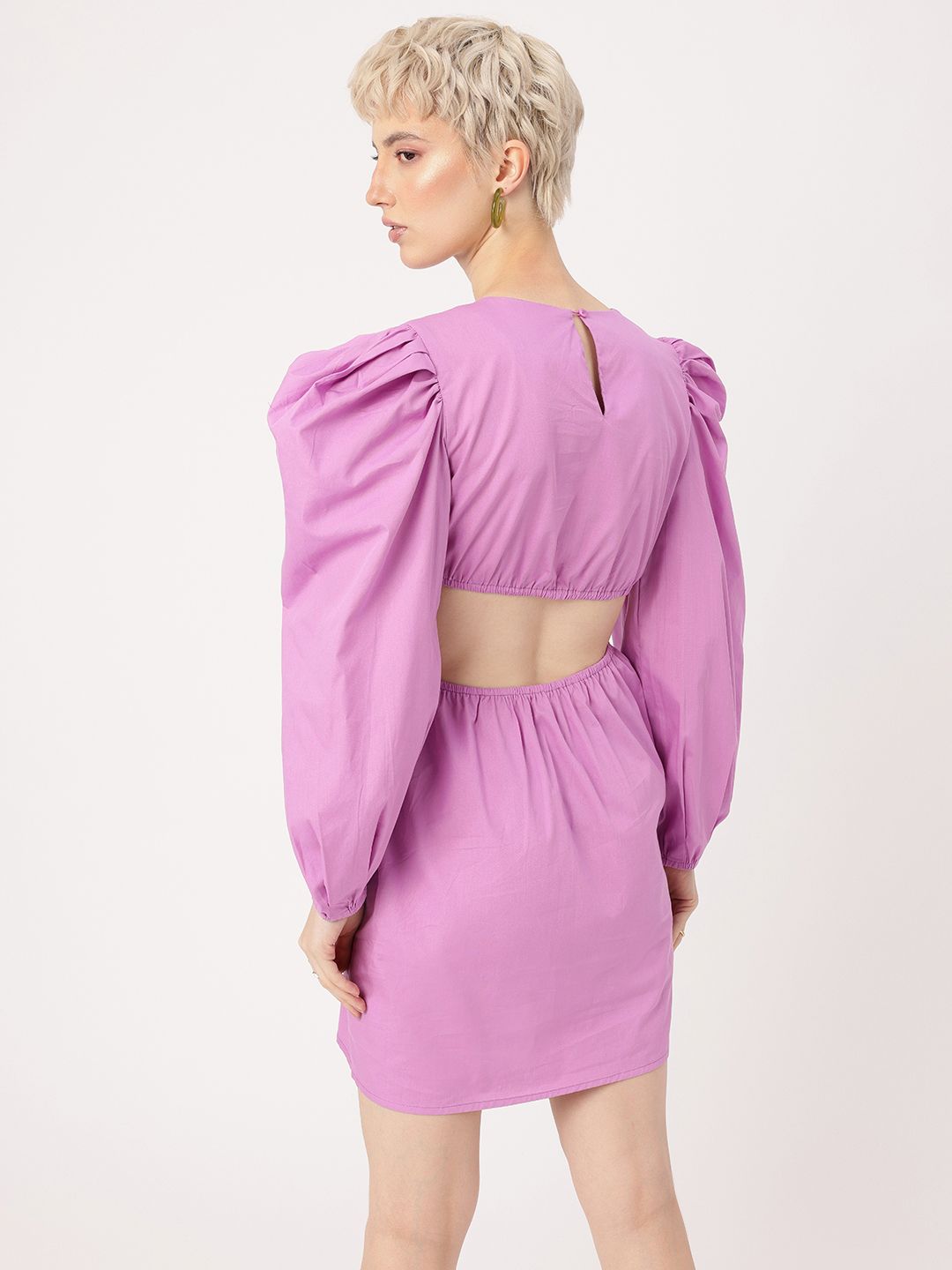 DressBerry Dare To Bare Power Shoulders Cut-Out Sheath Mini Dress
