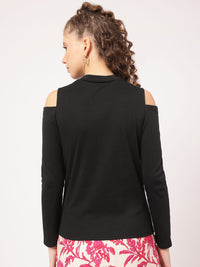 DressBerry Fierce-Feminine Cold Shoulder Full Sleeves Top
