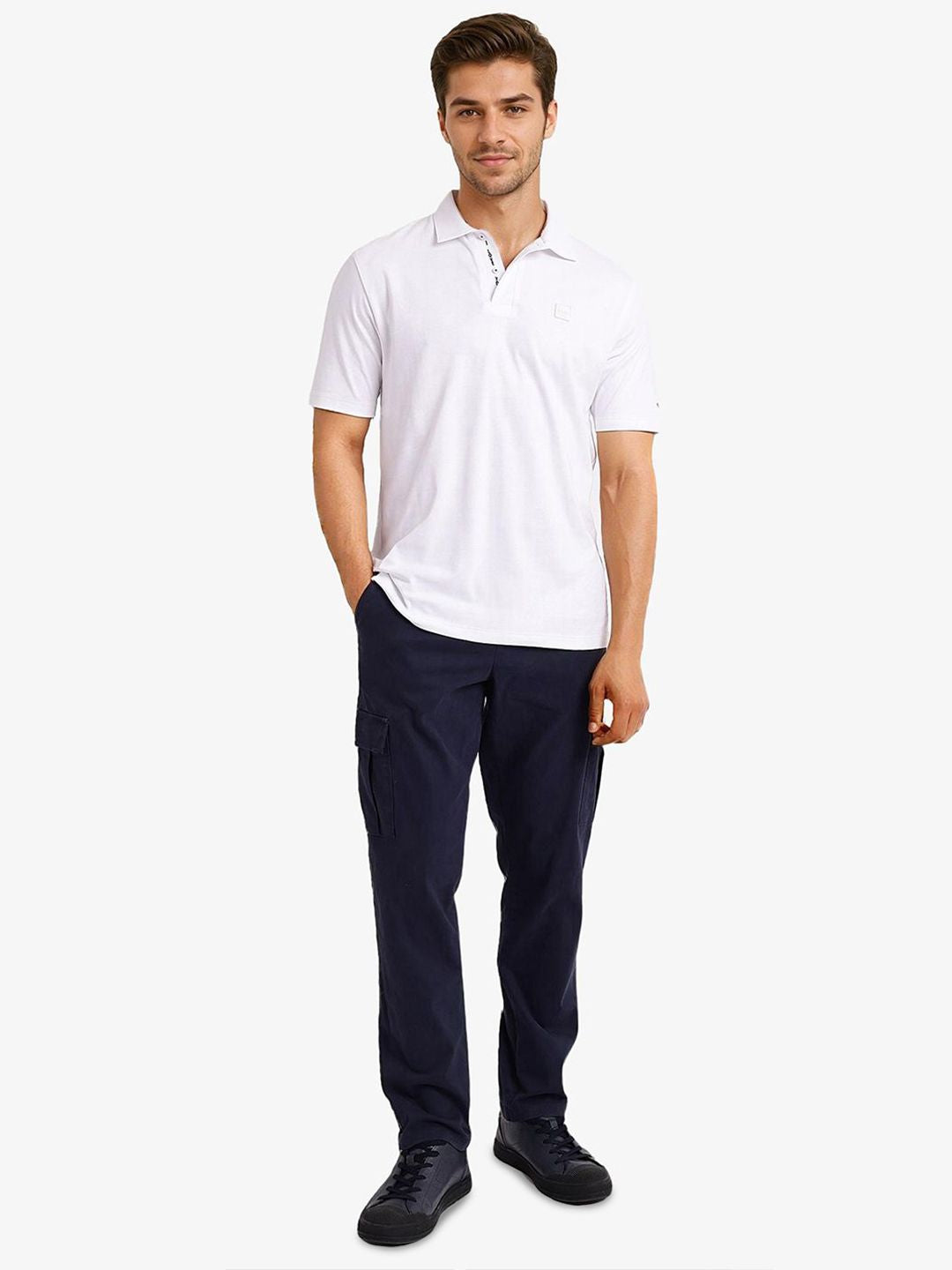 RARE RABBIT Men V-Neck Raw Edge T-shirt