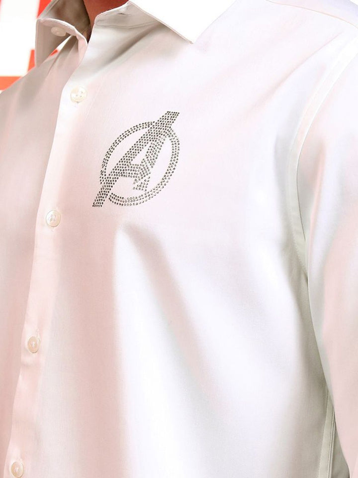 HIGHLANDER Marvel Avengers Men Premium Satin Embellished Occasion Evening Party Shirt
