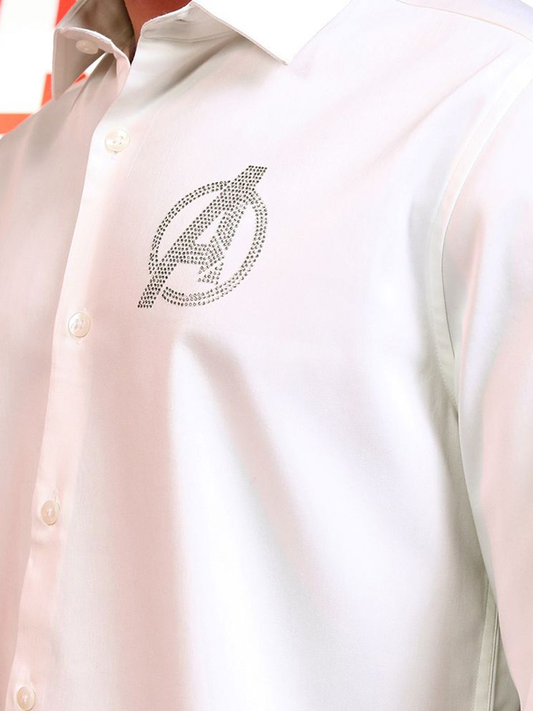 HIGHLANDER Marvel Avengers Men Premium Satin Embellished Occasion Evening Party Shirt
