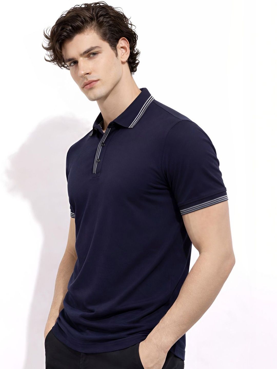 ADRO Men Polo Collar T-shirt