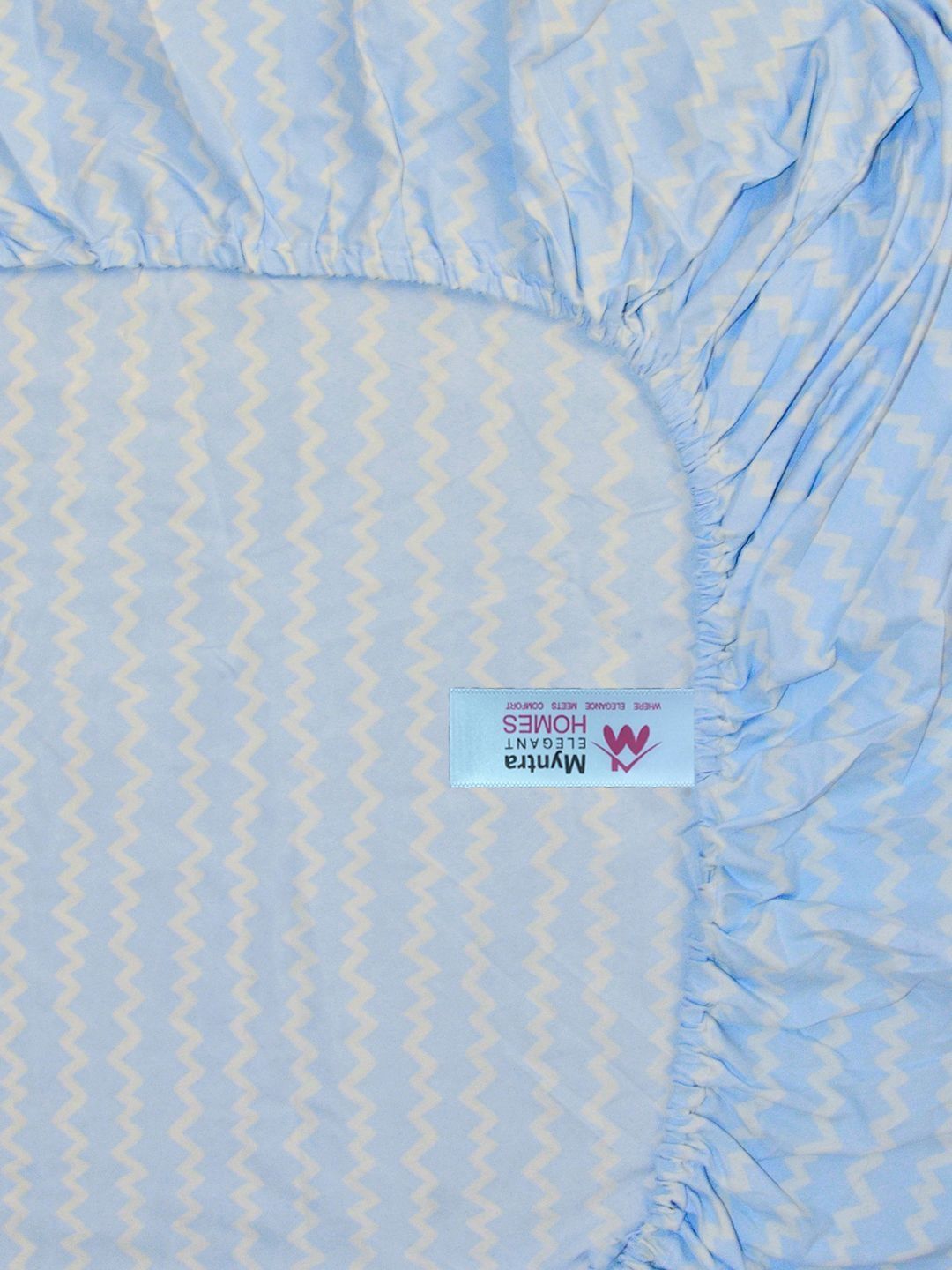 Myntra Elegant Homes Blue & Yellow 300 TC King Bedsheet with 2 Pillow Covers