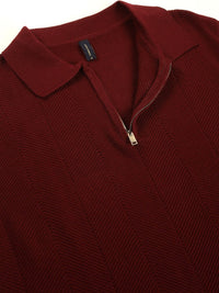 Thomas Scott Polo Collar Self Design Textured Pure Cotton T-Shirt