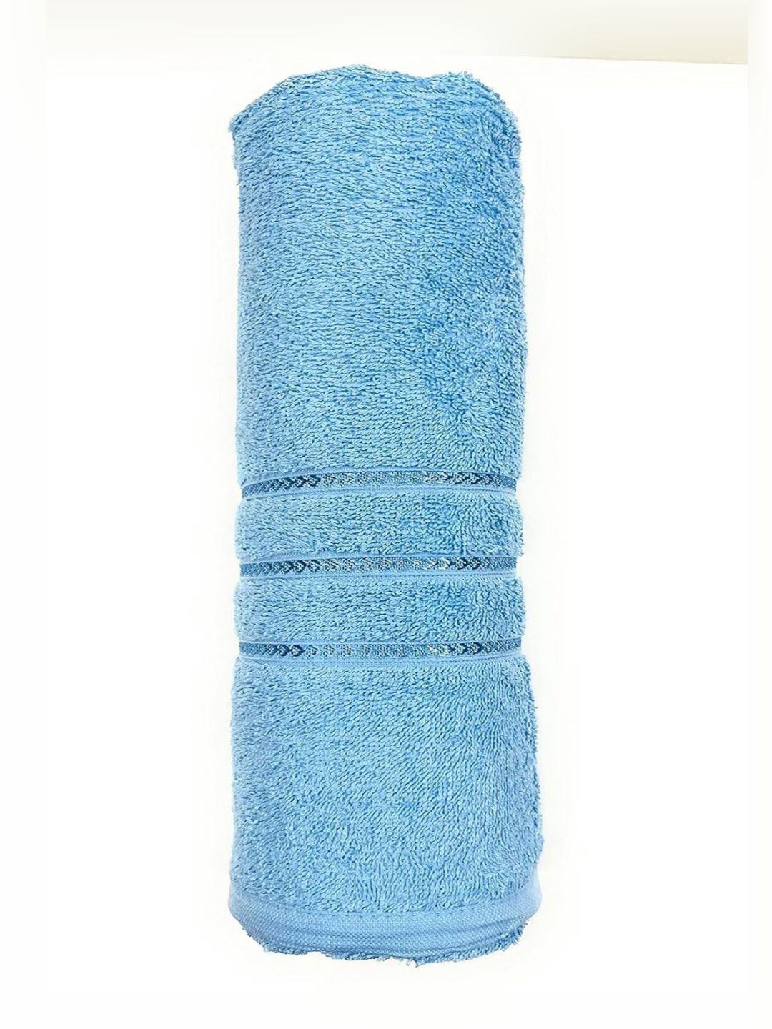 BOMBAY DYEING Flora Blue Pure Cotton 400 GSM Bath Towel