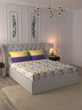 MYTRIDENT Firefly Purple Dusk & Dawn Flat 144TC Queen Cotton Bedsheet with 2 Pillow Covers