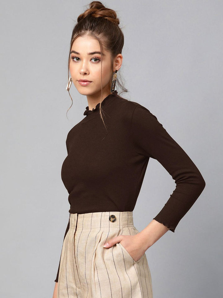 SASSAFRAS Women High Neck Long Sleeve Top
