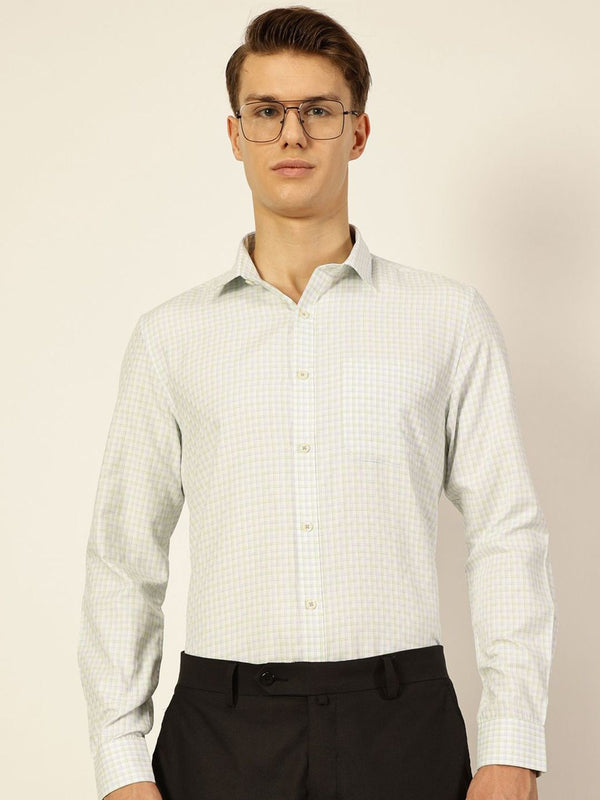 Thomas Scott Men Smart Micro Checks Opaque Formal Shirt