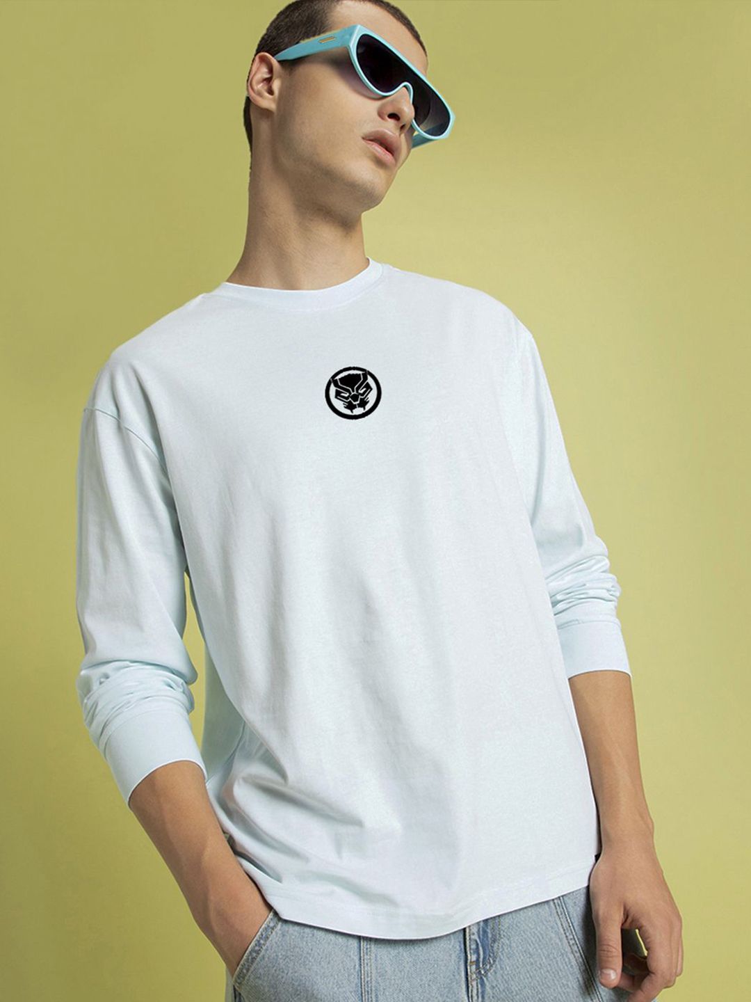 Bewakoof Men Graphic Printed Round Neck Pure Cotton Oversized T-Shirt