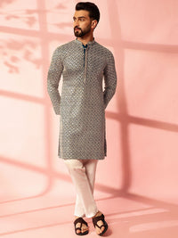 Anouk Men Embroidered Regular Thread Work Pure Cotton Kurta with Pyjamas