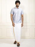 VASTRAMAY Shirt Collar Shirt With Veshti