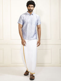 VASTRAMAY Shirt Collar Shirt With Veshti