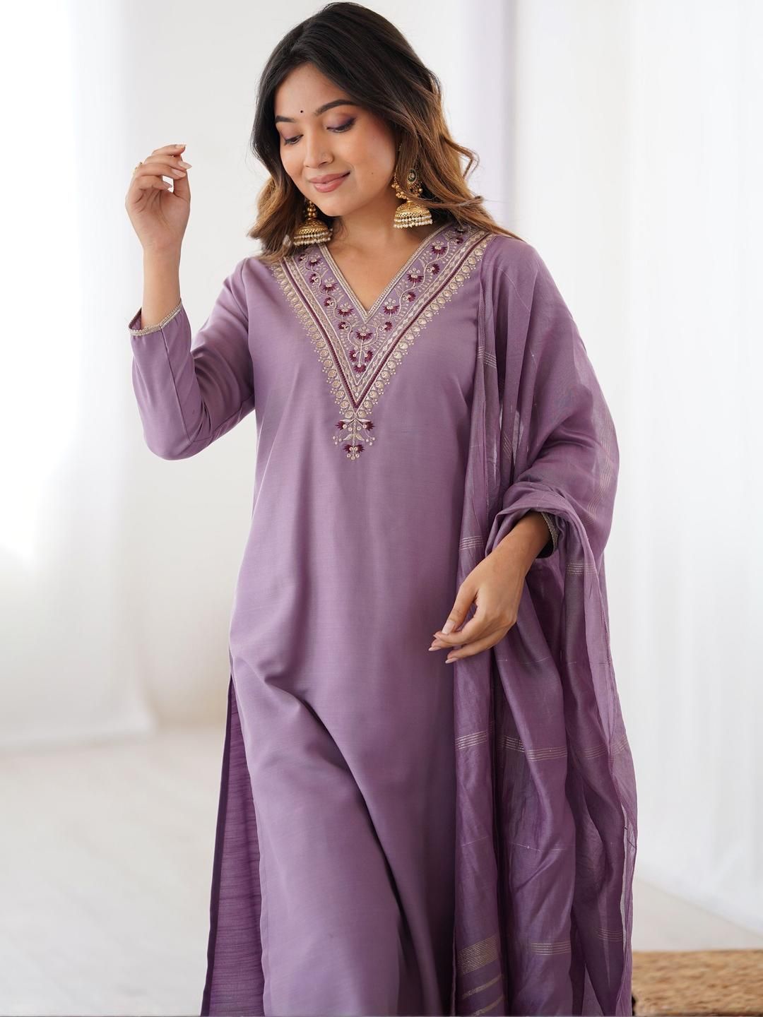 KALINI Women's Straight Kurta Pant with Dupatta Sets |Festive Wear Kurta Sets
