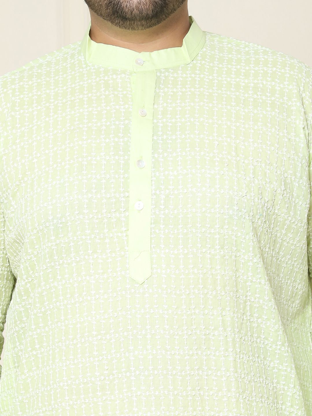 SOJANYA PLUS Benang Sulam Bunga Berfungsi Kurta Lurus Kapas Tulen dengan Piyama