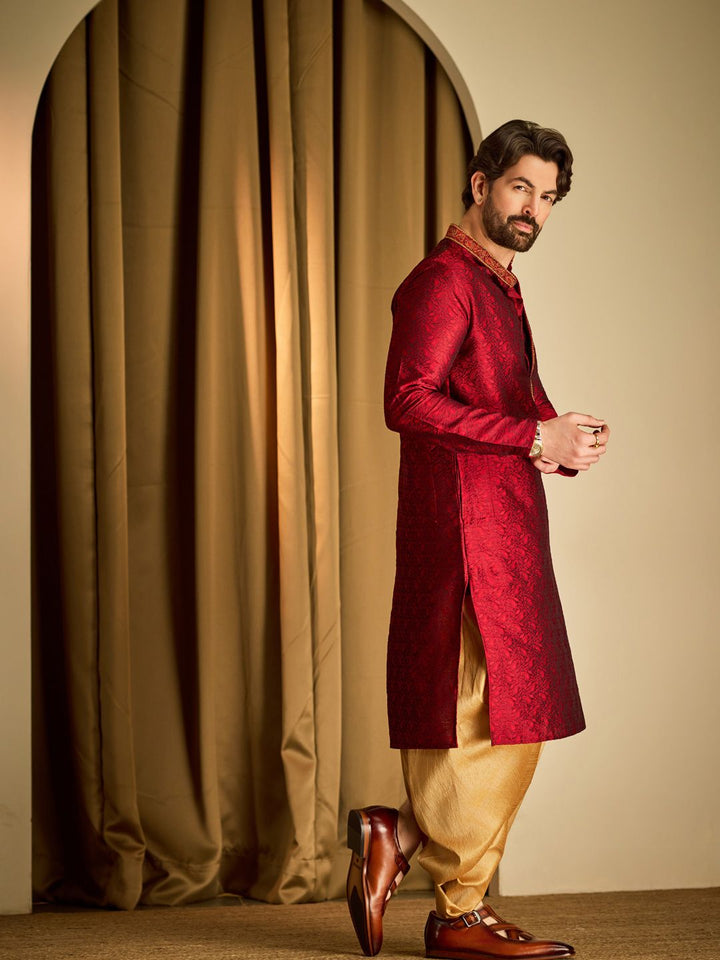 SOJANYA Paisley Woven Design Regular Straight Kurta With Dhoti Pant