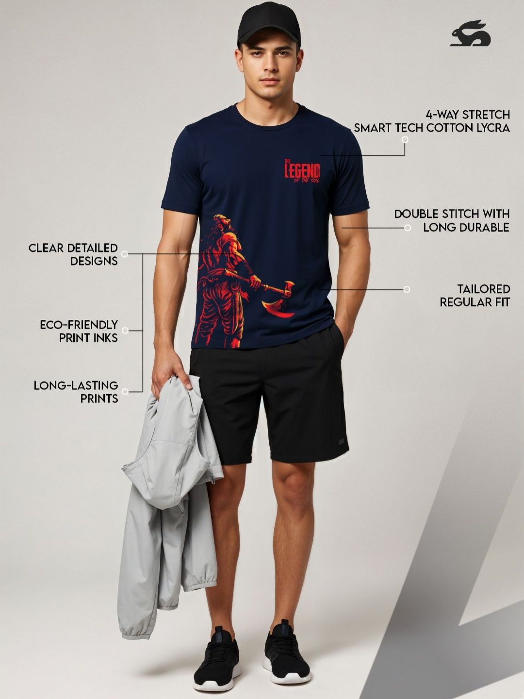 ADRO Men Cotton Printed T-shirt