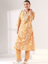 Motif Etnik Wanita Mamicha Bercetak Cermin Biasa Kurta Kerja dengan Seluar & Dengan Dupatta