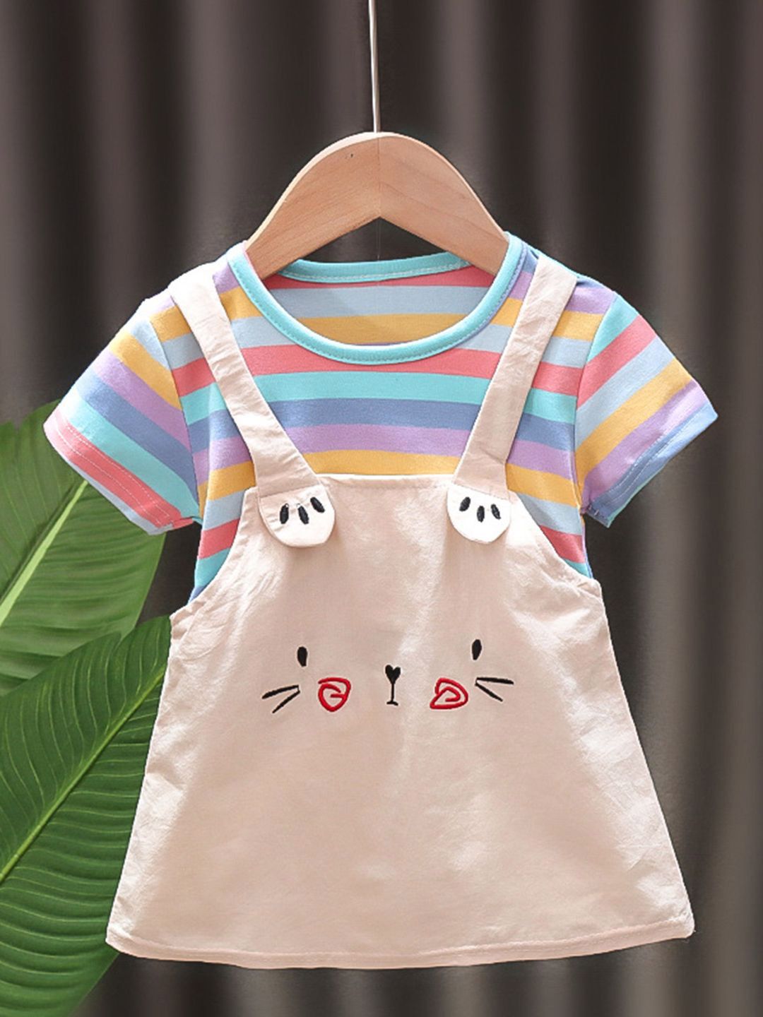 YK Colourblocked Cotton Pinafore Dress