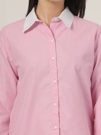 Style Quotient Women Smart Fit Spread Collar Vertical Striped Formal Shirt