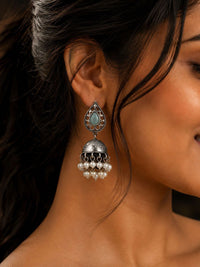 PANASH Teardrop Shaped Jhumkas Earrings