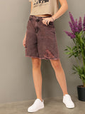 DressBerry Women Elevated Denim Frayed Ripped Shorts