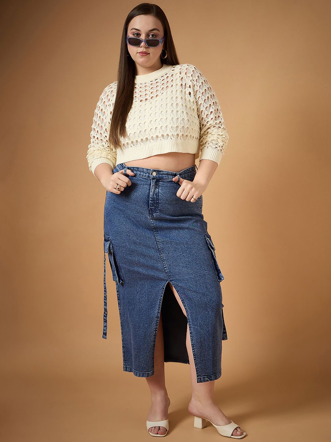 SASSAFRAS Curve Pencil Midi Skirt