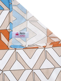 Myntra Elegant Homes Peach Abstract Cotton 300 TC King Fine Bedsheet with 2 Pillow Covers-98 x 89 inches