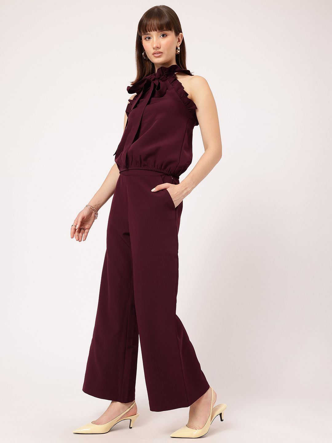 DressBerry Girlboss Glam Tie-Up Open-Back High Neck Co-Ords