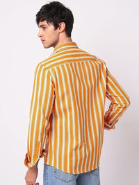 VASTRADO Classic Vertical Striped Slim Fit Cotton Casual Shirt