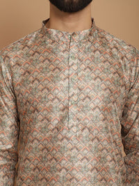 Anouk Men Motif Etnik Beige Bercetak Kurta