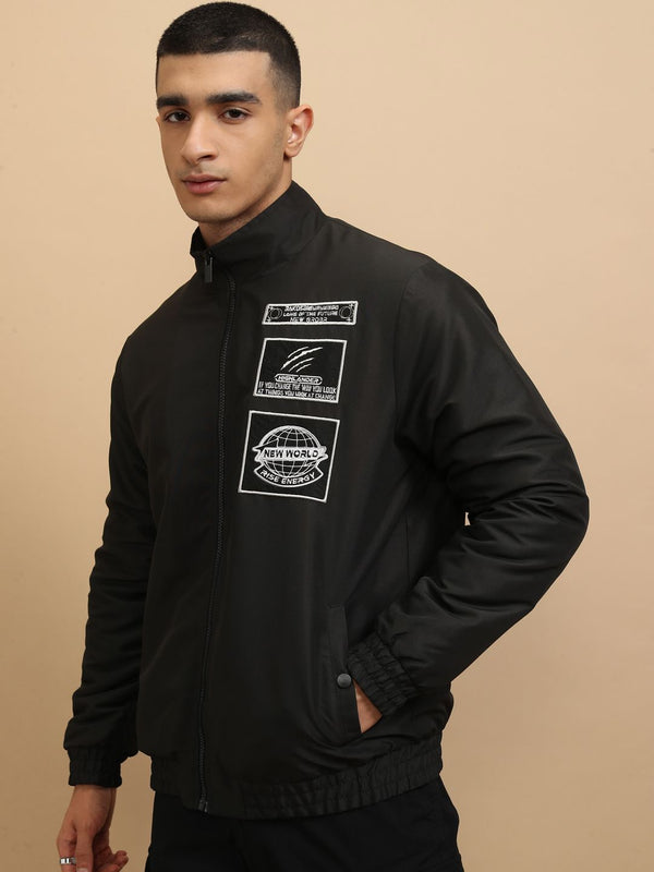 HIGHLANDER Men Crop Outdoor Bomber with Patchwork Jacket