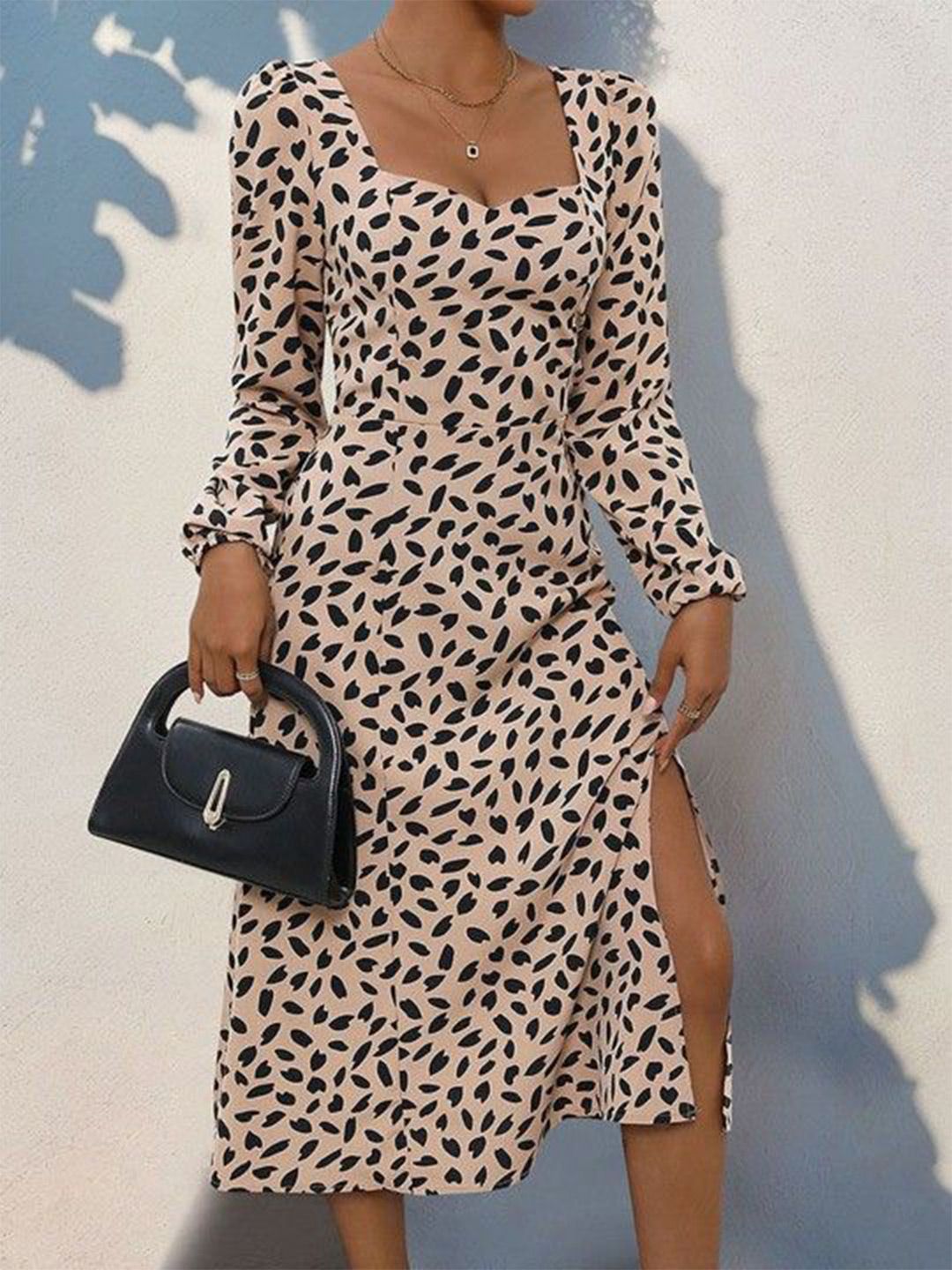 DressBerry Tropical Print Sheath Midi Dress