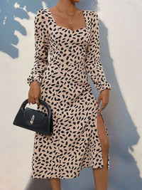 DressBerry Tropical Print Sheath Midi Dress
